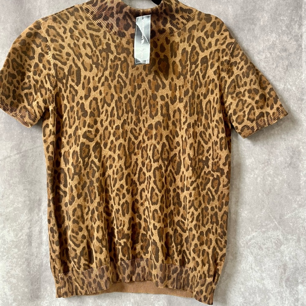 NWT American Living Animal Print Short Sleeve Shirt Large